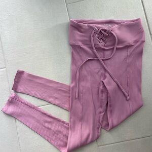 Year of Ours Ribbed Football Leggings size Small in Desert Rose